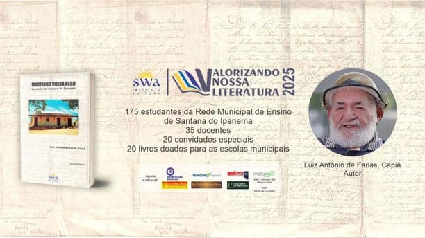 Escritor Luiz Antônio de Farias, Capiá, visita escolas municipais e participa de rodas de conversas sobre o Projeto Valorizando Nossa Literatura