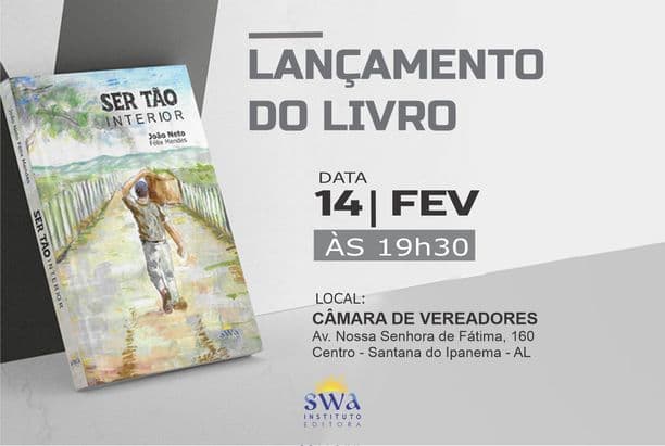 Escritor João Neto Félix Mendes lança novo livro em Santana do Ipanema, nesta sexta-feira (14)